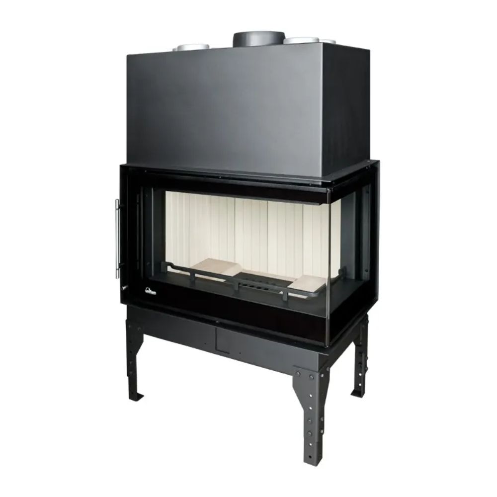 Inbouw haard UNIFLAM 760 EVO PBS met luchtkanalen en luchttoevoer, gebogen glas, rechterzijde, 10 kW | Moderne haarden | Haarden |
