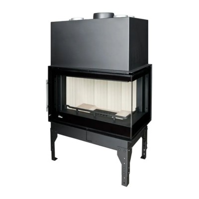 Inbouw haard UNIFLAM 760 EVO PBS met luchtkanalen en luchttoevoer, gebogen glas, rechterzijde, 10 kW - Haarden