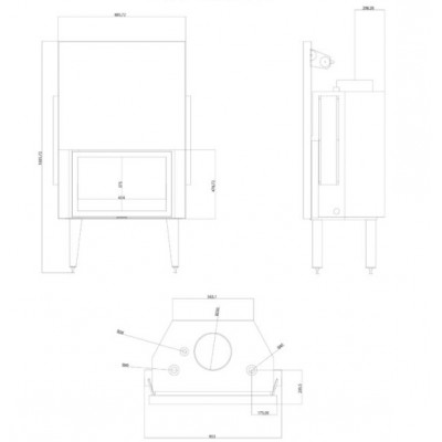 CV inbouwhaard Balkan Energy ATS STRAIGHT HYDRO 800, 29.58kW - Haarden