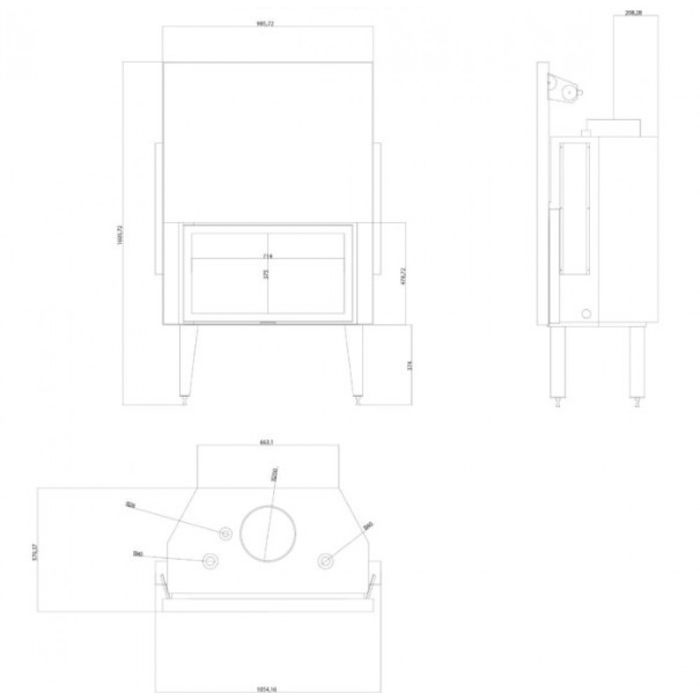 CV inbouwhaard Balkan Energy ATS STRAIGHT HYDRO 900, 32.2kW | CV inbouwhaarden | Haarden |