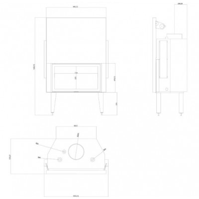 CV inbouwhaard Balkan Energy ATS STRAIGHT HYDRO 900, 32.2kW - Haarden