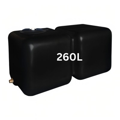 Drinkwatertank HydroMoby AQUA S12, horizontaal 260 L (zwart) - Drinkwatertanks