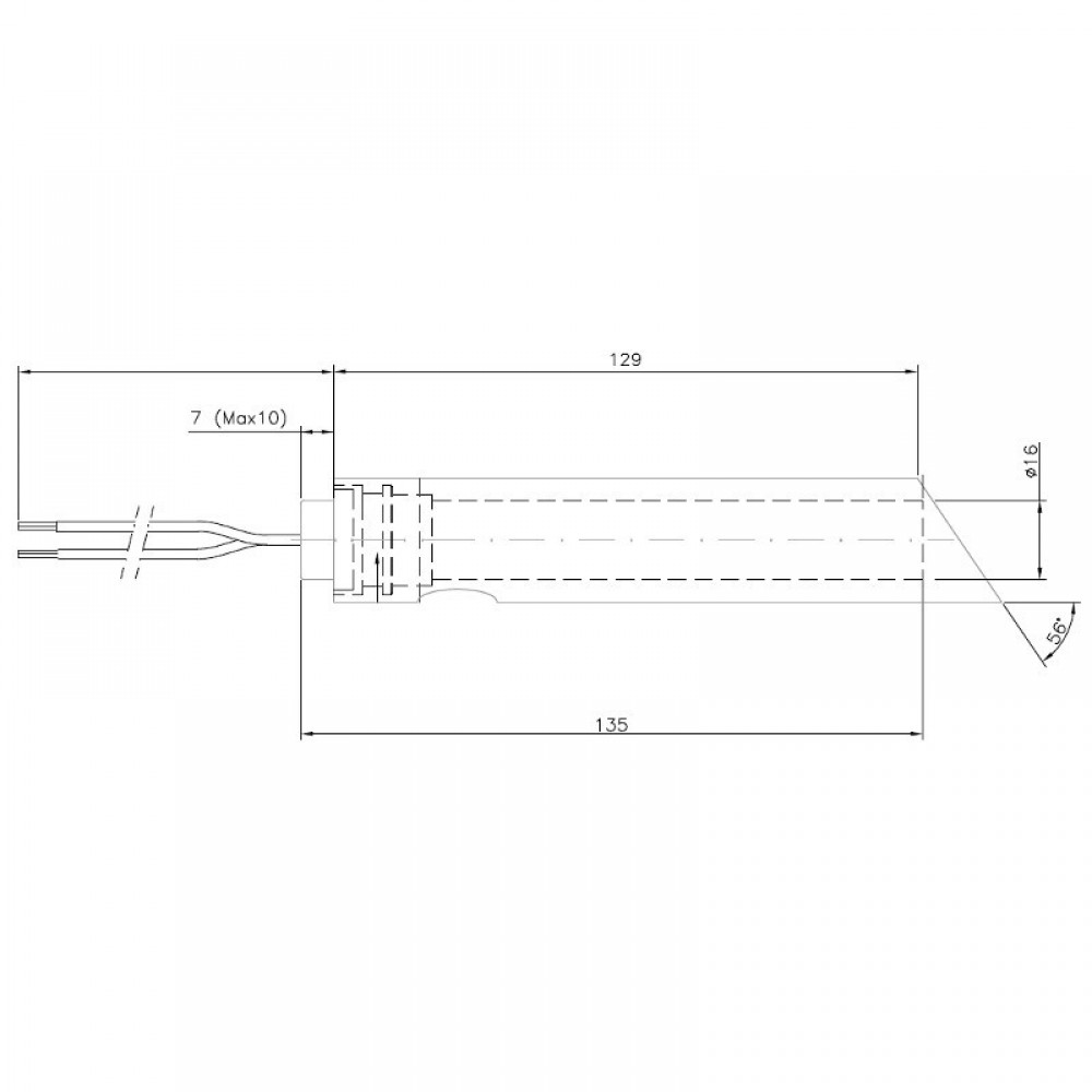 Gloeibougie set met geleidebuis voor pelletkachels Jotul, Ravelli e.a., lengte 144 mm, 350W | Gloeibougie voor pelletkachel | Pelletkachel onderdelen |