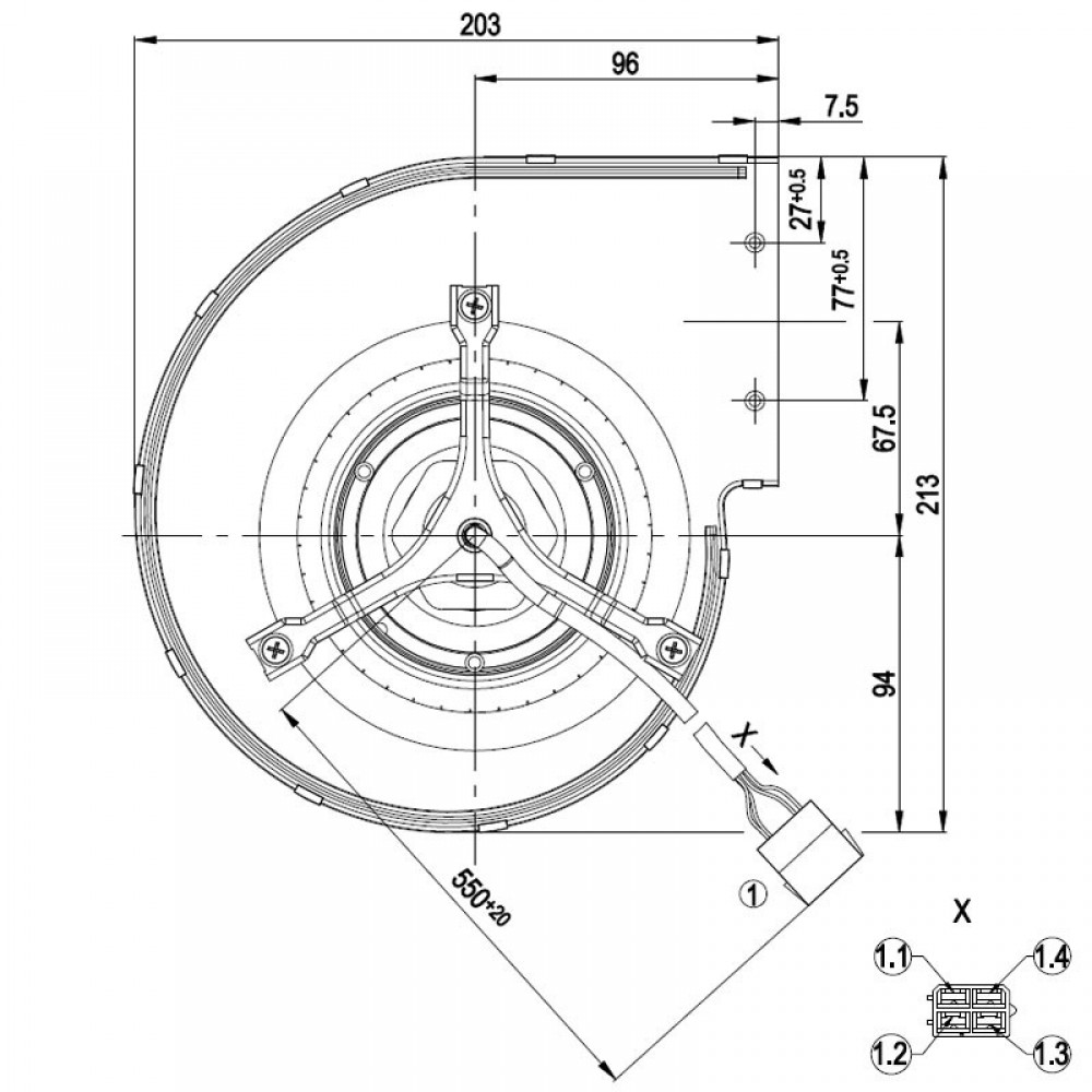 Centrifugaalventilator EBM voor pelletkachels Edilkamin, Karmek One en anderen, stroom 590 m³/h | Ventilatoren en blazers voor pelletkachel | Pelletkachel onderdelen |
