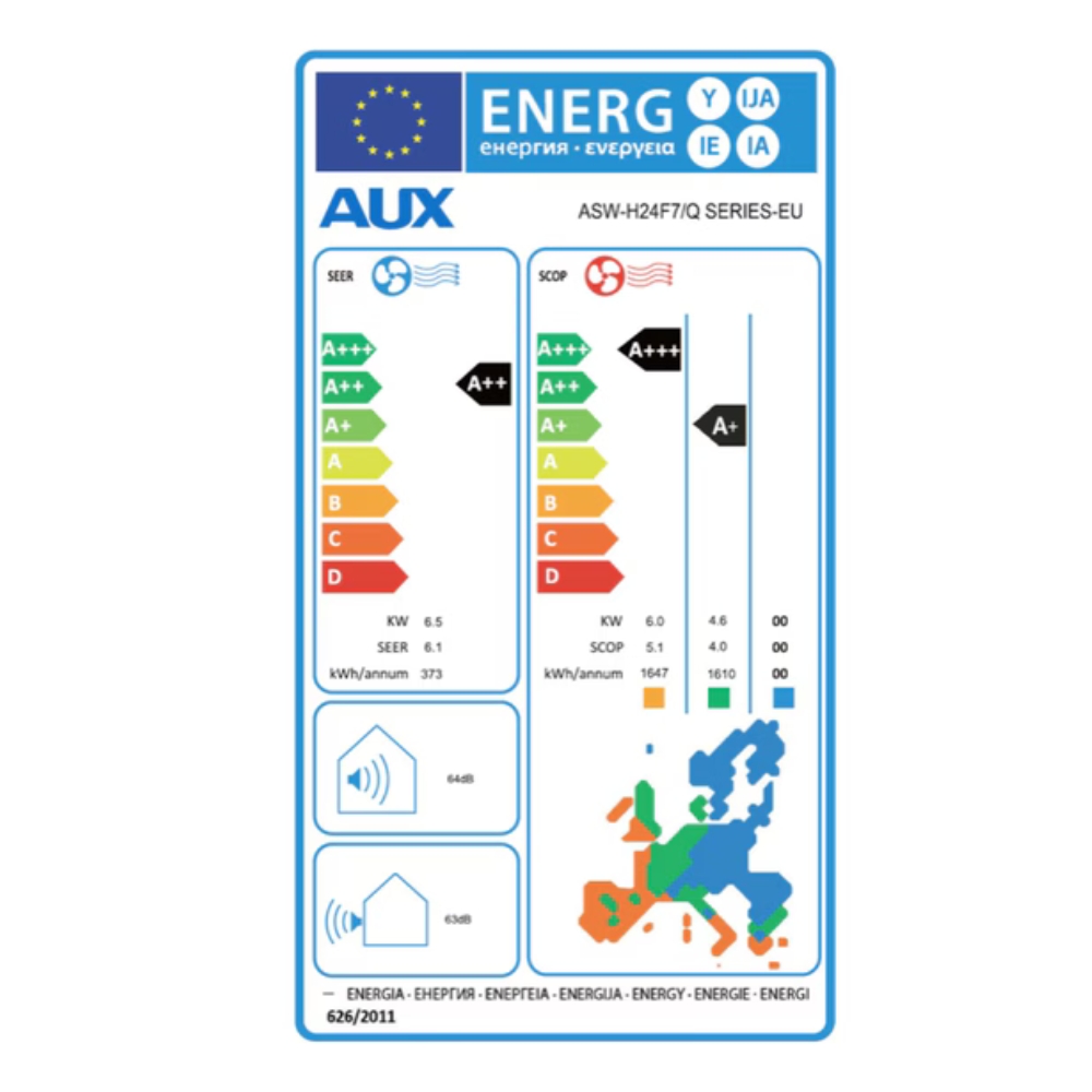 Inverter Airco met WiFi AUX Q Plus Series , 24000 BTU | Airco voor aan de muur | Airco |