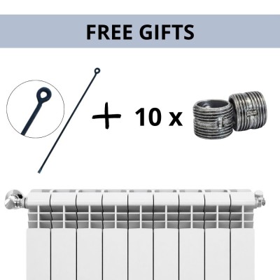 Complete set aluminium radiatoren Helyos Evo H800, 10 stuks x 10 secties - Radiatoren