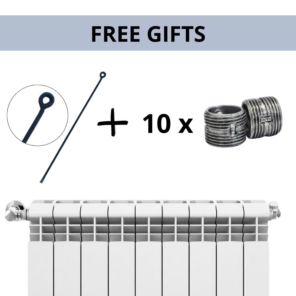 Complete Set of Aluminium Radiators Helyos Evo H600, 10 pcs x 10 sections |  |  |