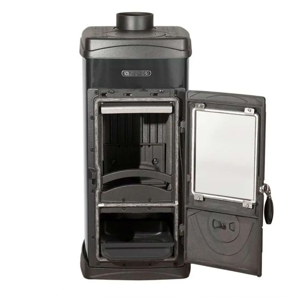 Italiaanse gietijzeren houtkachel La Nordica Super Junior zwart, 5.7kW | Gietijzeren houtkachels | Houtkachels |