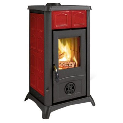 Italiaanse houtkachel La Nordica Gemma rood, 6.5kW - Italiaanse houtkachels en haarden