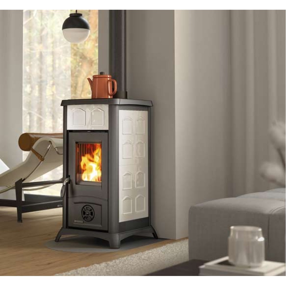 Italiaanse houtkachel La Nordica Gemma wit, 6.5kW |  |  |