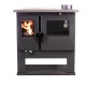 Hout fornuis Verso CS Inox Rechts met roestvrijstalen oven, 7.7kW | Houtkachels met oven | Houtkachels |
