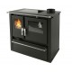 Hout fornuis Verso CS Plus met roestvrijstalen oven en keramische kookplaat, Zwart, Rechts, 7.7kW | Houtkachels met oven | Houtkachels |