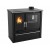 Hout fornuis Verso CS Plus met roestvrijstalen oven en stalen kookplaat, Zwart, Rechts, 7.7kW