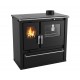 Hout fornuis Verso CS Plus met roestvrijstalen oven en stalen kookplaat, Zwart, Rechts, 7.7kW | Houtkachels met oven | Houtkachels |