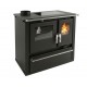 Hout fornuis Verso CS Plus met roestvrijstalen oven en keramische kookplaat, Zwart, Links, 7.7kW | Houtkachels met oven | Houtkachels |