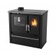 Hout fornuis Verso CS Plus met roestvrijstalen oven en stalen kookplaat, Zwart, Links, 7.7kW | Houtkachels met oven | Houtkachels |