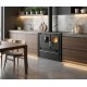 Hout fornuis Verso CS Plus met stalen oven en stalen kookplaat, Zwart, Links, 7.7kW | Houtkachels met oven | Houtkachels |