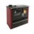 Hout fornuis Verso CS Plus met roestvrijstalen oven en keramische kookplaat, Rood, Links, 7.7kW