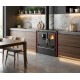 Hout fornuis Verso CS Plus met stalen oven en stalen kookplaat, Rood, Links, 7.7kW | Houtkachels met oven | Houtkachels |