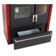 Hout fornuis Verso CS Plus met roestvrijstalen oven en keramische kookplaat, Rood, Links, 7.7kW | Houtkachels met oven | Houtkachels |
