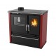 Hout fornuis Verso CS Plus met roestvrijstalen oven en stalen kookplaat, Rood, Links, 7.7kW | Houtkachels met oven | Houtkachels |