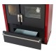 Hout fornuis Verso CS Plus met roestvrijstalen oven en keramische kookplaat, Rood, Rechts, 7.7kW | Houtkachels met oven | Houtkachels |
