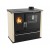 Hout fornuis Verso CS Plus met roestvrijstalen oven en stalen kookplaat, Ivoor, Rechts, 7.7kW
