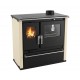 Hout fornuis Verso CS Plus met roestvrijstalen oven en stalen kookplaat, Ivoor, Rechts, 7.7kW | Houtkachels met oven | Houtkachels |
