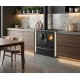 Hout fornuis Verso CS Plus met stalen oven en stalen kookplaat, Ivoor, Links, 7.7kW | Houtkachels met oven | Houtkachels |