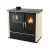 Hout fornuis Verso CS Plus met roestvrijstalen oven en stalen kookplaat, Ivoor, Links, 7.7kW