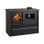 Hout fornuis Verso CS Plus met stalen oven en stalen kookplaat, Zwart, Rechts, 7.7kW