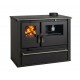 Hout fornuis Verso CS Plus met stalen oven en stalen kookplaat, Zwart, Rechts, 7.7kW | Houtkachels met oven | Houtkachels |