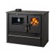 Hout fornuis Verso CS Plus met stalen oven en stalen kookplaat, Zwart, Links, 7.7kW | Houtkachels met oven | Houtkachels |