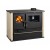 Hout fornuis Verso CS Plus met stalen oven en stalen kookplaat, Ivoor, Rechts, 7.7kW
