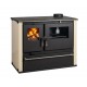 Hout fornuis Verso CS Plus met stalen oven en stalen kookplaat, Ivoor, Rechts, 7.7kW | Houtkachels met oven | Houtkachels |