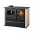 Hout fornuis Verso CS Plus met stalen oven en stalen kookplaat, Ivoor, Links, 7.7kW