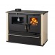 Hout fornuis Verso CS Plus met stalen oven en stalen kookplaat, Ivoor, Links, 7.7kW | Houtkachels met oven | Houtkachels |
