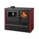Hout fornuis Verso CS Plus met stalen oven en stalen kookplaat, Rood, Links, 7.7kW | Houtkachels met oven | Houtkachels |