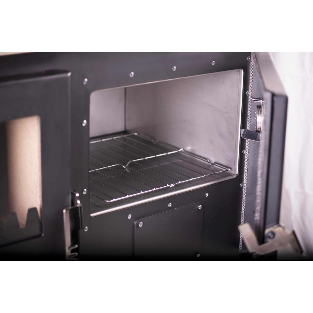 Hout fornuis Verso CS Inox Ceramic Rechts met roestvrijstalen oven en keramische kookplaat, 7.7kW | Houtkachels met oven | Houtkachels |