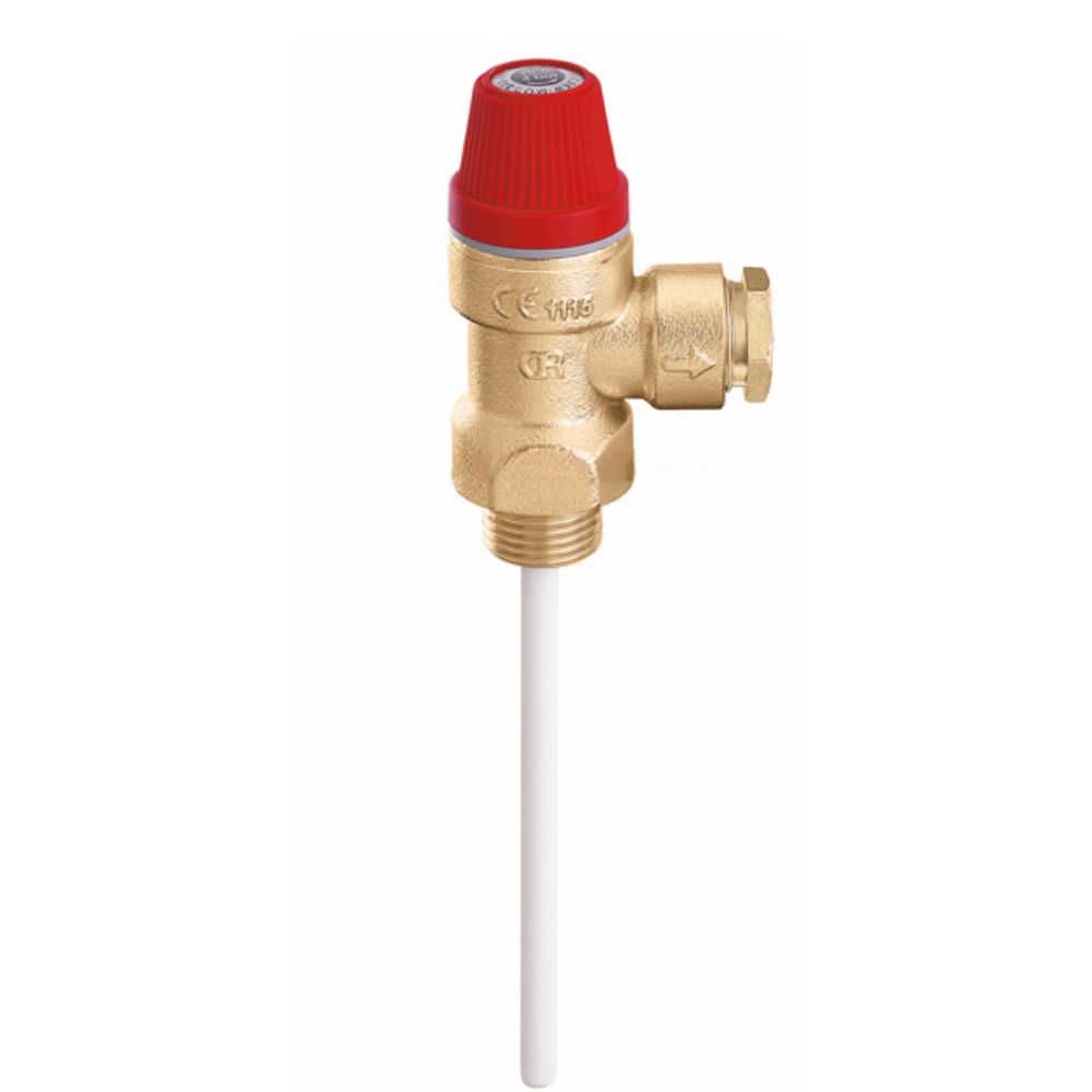 Temperatuur- en overdrukventiel 1/2" x 1/2" Ø15 | Centrale Verwarming |  |