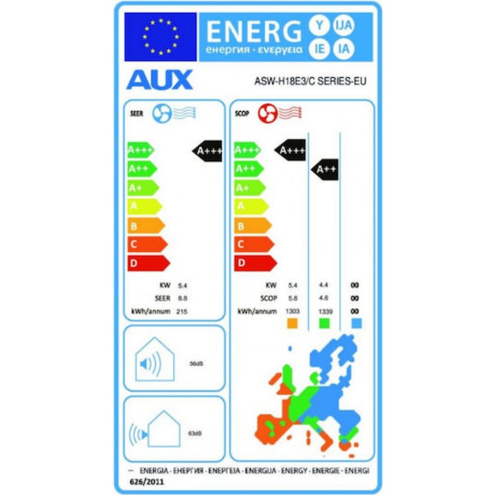Inverter Airco met WiFi AUX C-Series, 18000 BTU | Airco voor aan de muur | Airco |