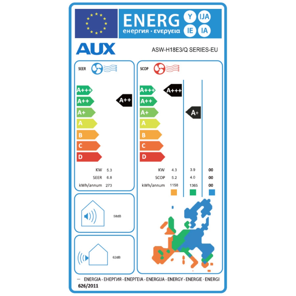 Inverter Airco met WiFi AUX Q-PLUS, 18000 BTU | Airco voor aan de muur | Airco |