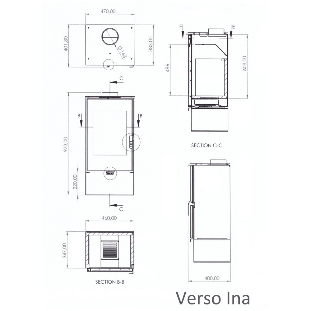 Houtkachel Verso Ina, 7.5kW | Houtkachels |  |