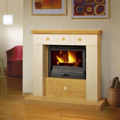 Italiaanse inbouw gietijzeren haard La Nordica Inserto 70, 7.8kW - Italiaanse houtkachels en haarden