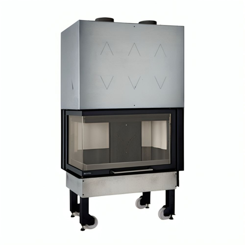 Italiaanse inbouw gietijzeren haard La Nordica Monoblocco 800 Angolo links, 10.0kW | Gietijzeren haarden | Haarden |