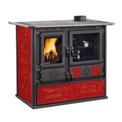 Italiaans hout fornuis La Nordica Rosa, rood, 8.8kW - Italiaanse houtkachels en haarden