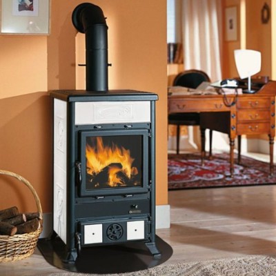 Italiaanse houtkachel La Nordica Rossella R1 wit, 9kW - Italiaanse houtkachels en haarden