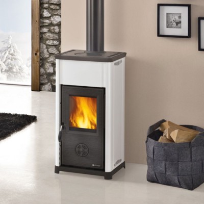 Italiaanse houtkachel La Nordica Tea wit, 7kW - Italiaanse houtkachels en haarden