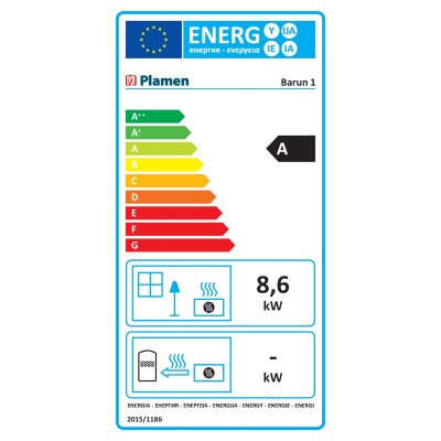 Inbouw haard Plamen Barun 1, Warmteopbrengst 8.6kW - Plamen