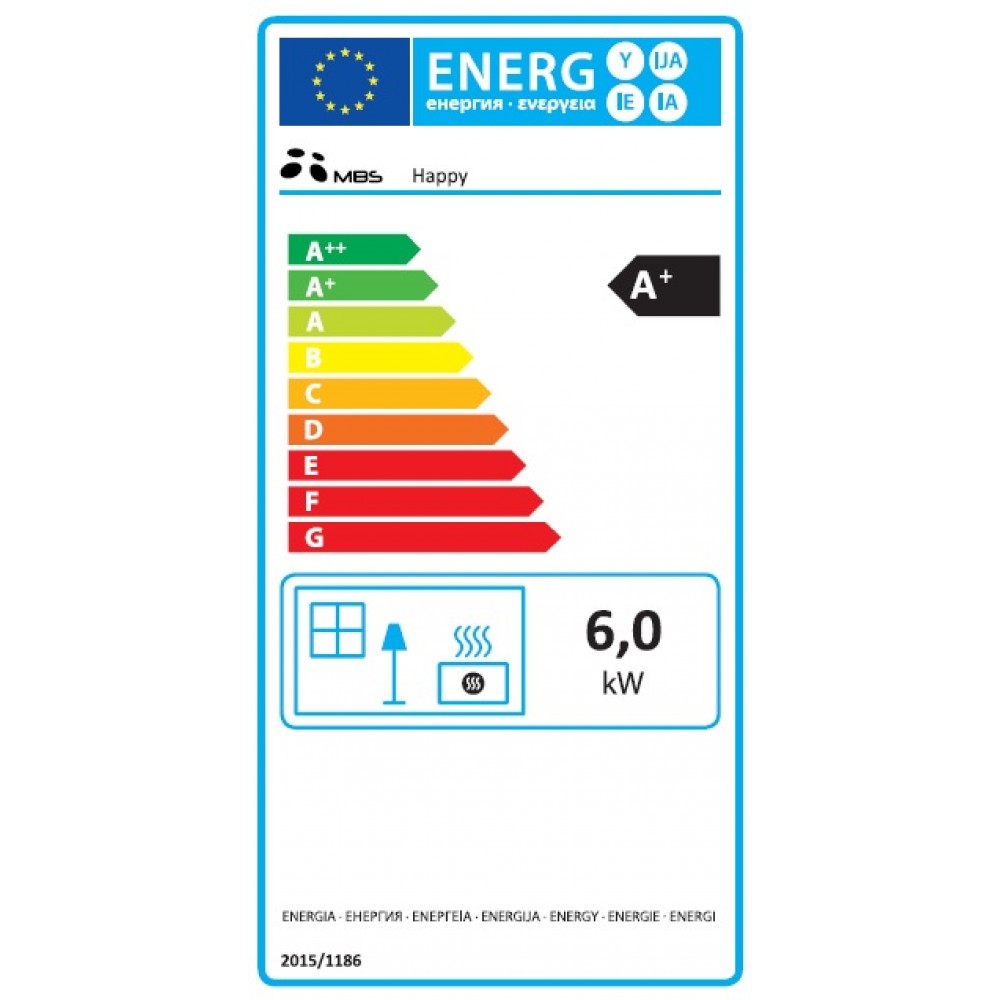 Houtkachel MBS Happy 6kW Ivoor, Log | Air houtkachels | Houtkachels |